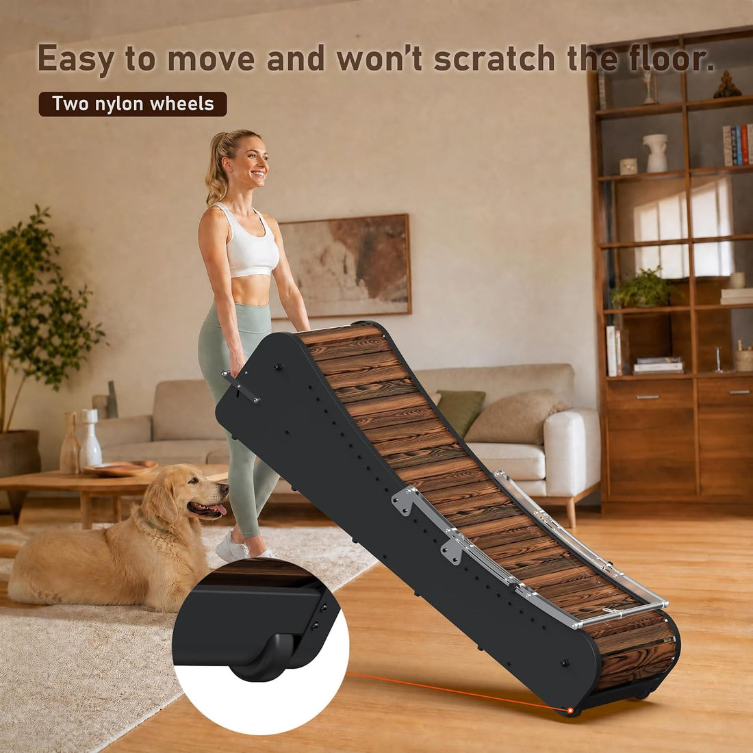 Curved Wooden Dog Treadmill, Zero Assembly, Ready to Use