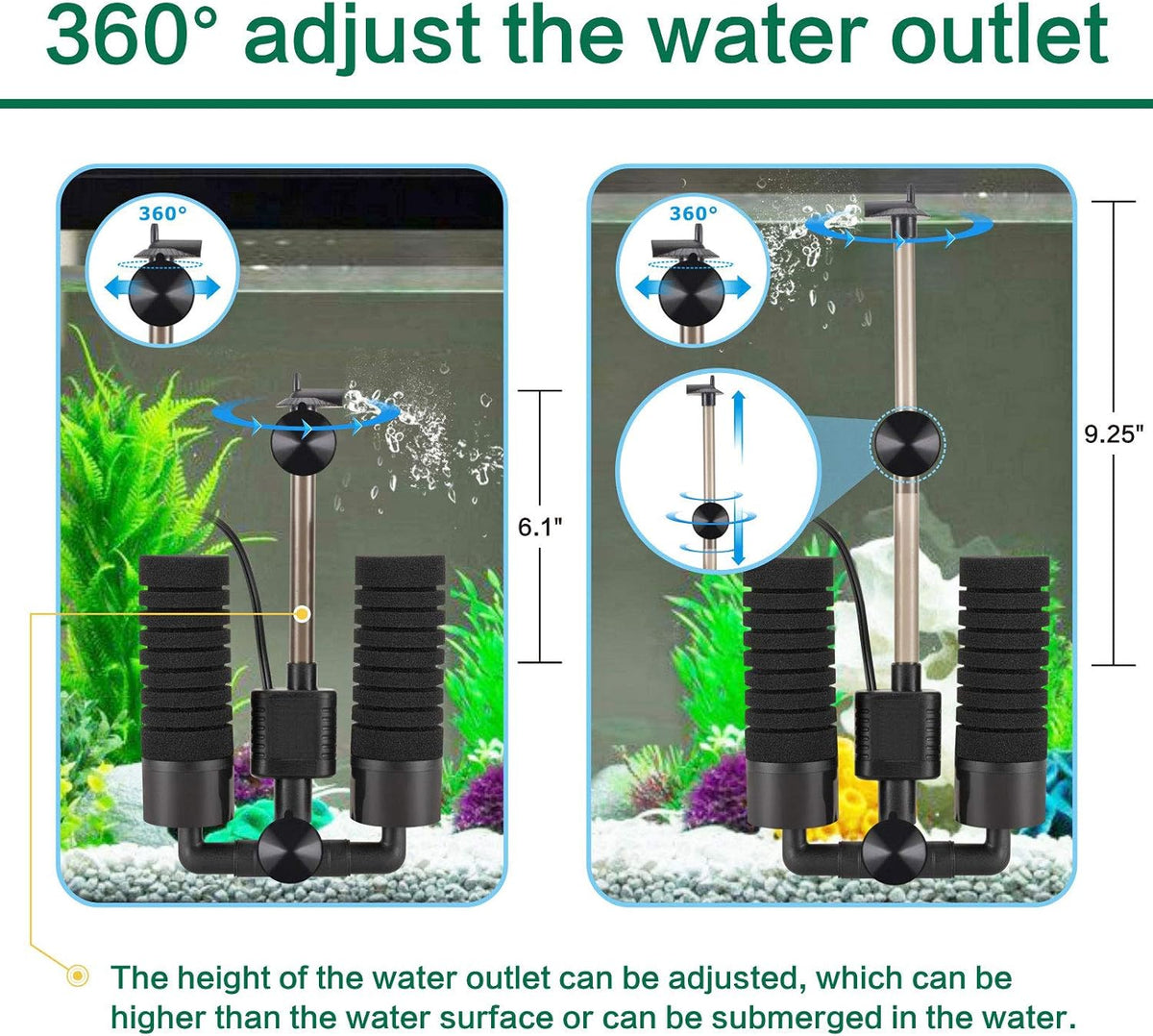 AQQA Electric Sponge Filter for Aquarium