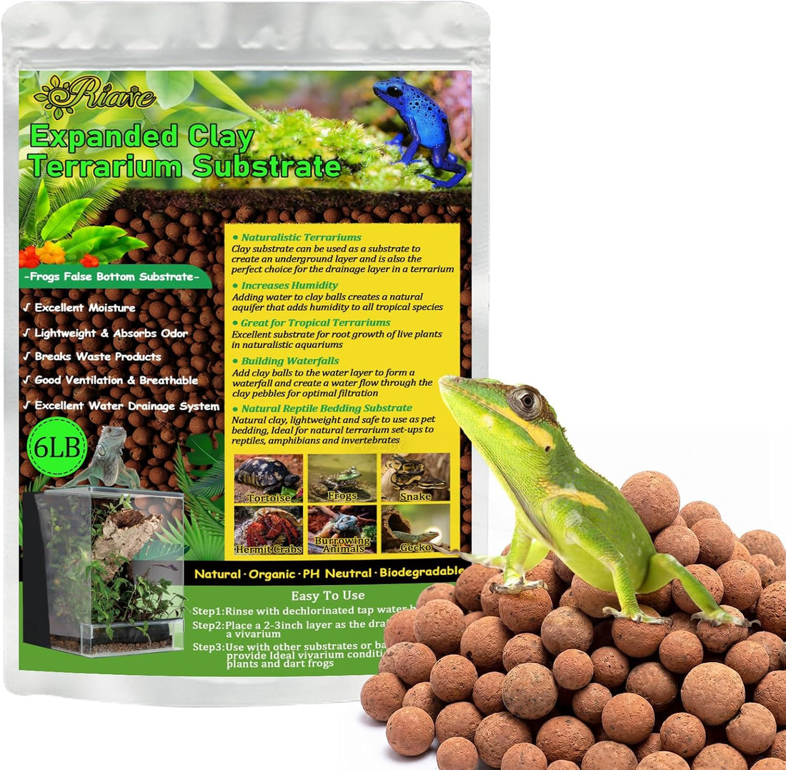 Riare 2LBS Organic Expanded Clay Balls Terrarium Substrate