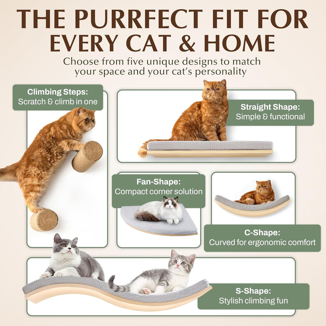 Extra Large 23.6”x12.6” CALLICO HAVEN- Stylish Cat Wall Shelves