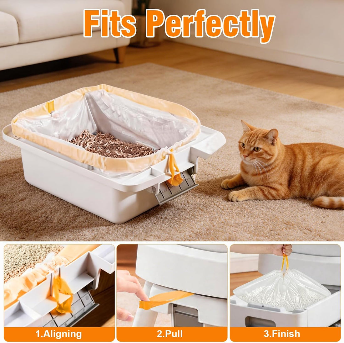 Cat Litter Liners 120 Count for Petpivo 11/12 Litter Box
