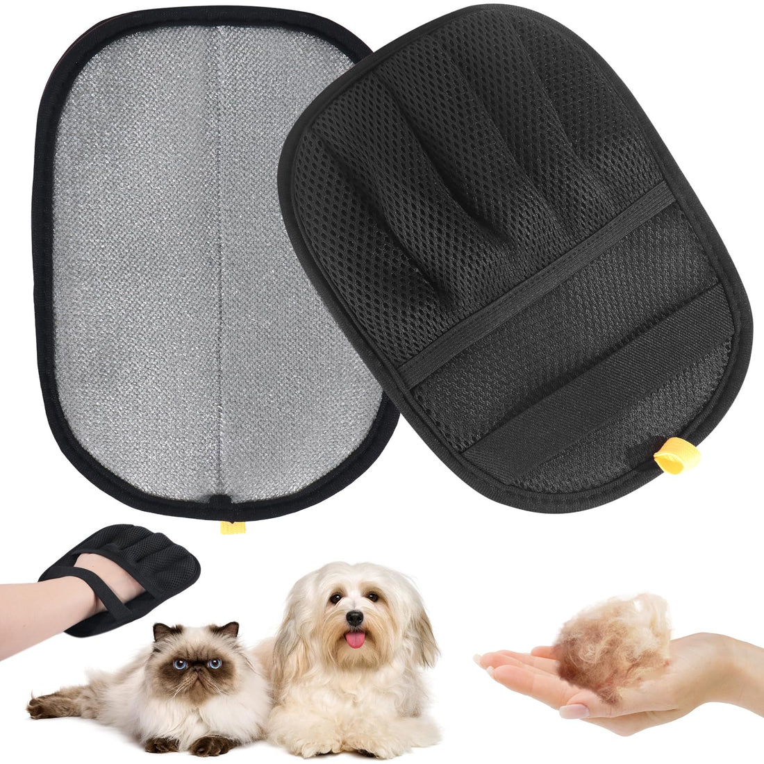2-Pack Pet Hair Remover Gloves