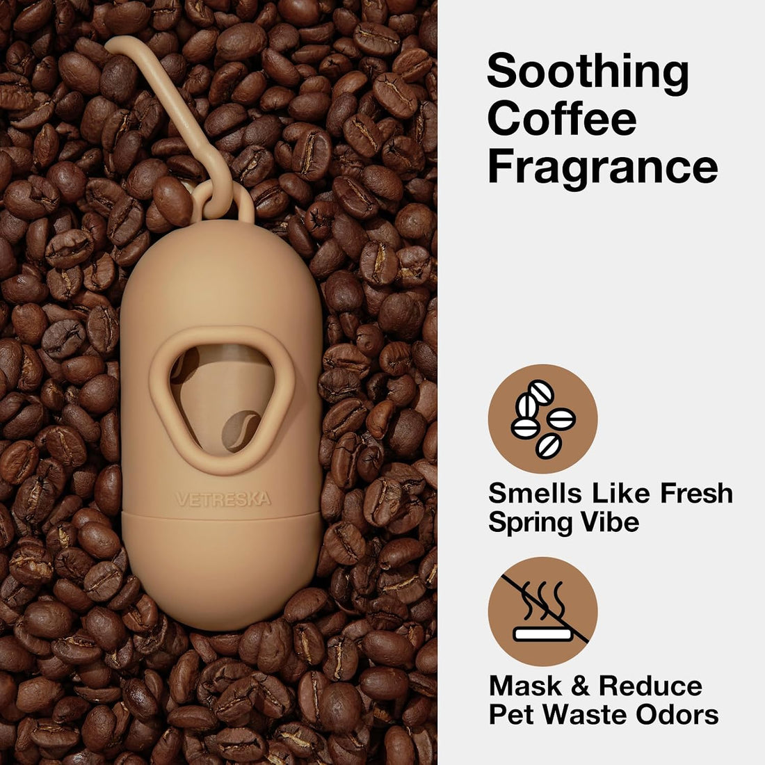 VETRESKA Dog Poop Bags Dispenser with Coffee Scented Waste Bags