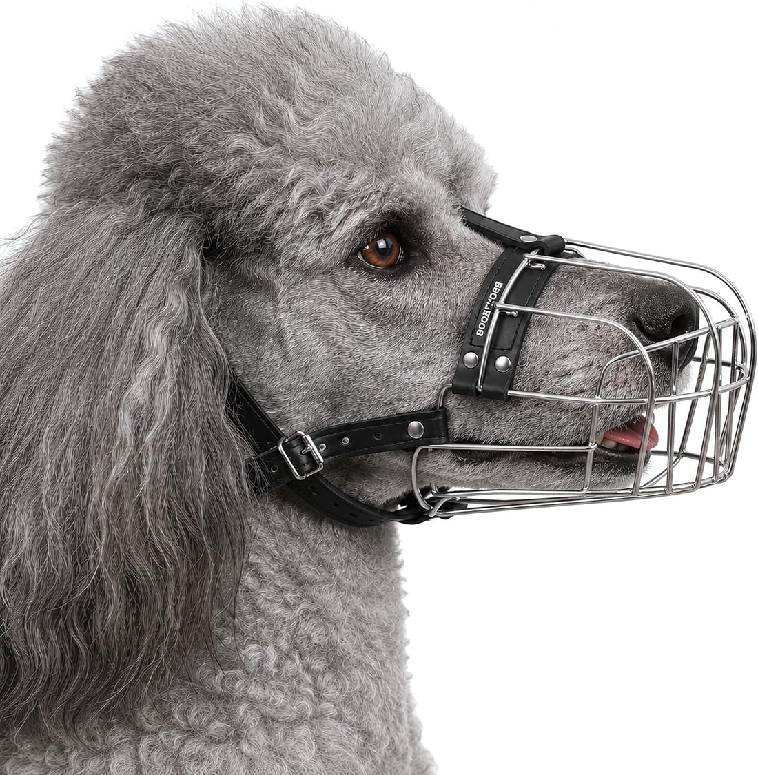 BRONZEDOG Stainless Steel Wire Basket Dog Muzzle for Rottweiler