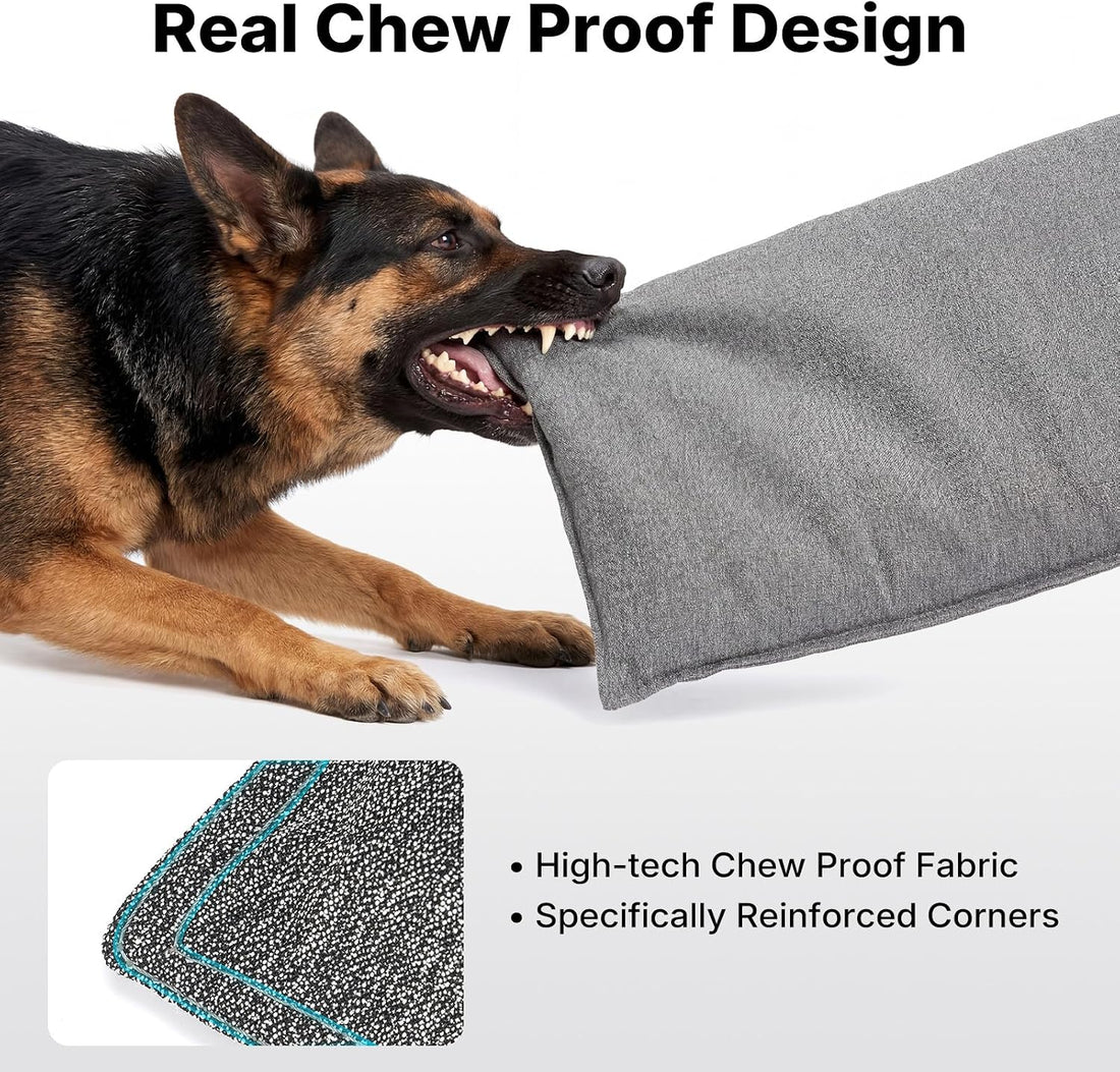 Veehoo Chew Proof Dog Crate Pad, Indestructible Dog Bed Crate Mat