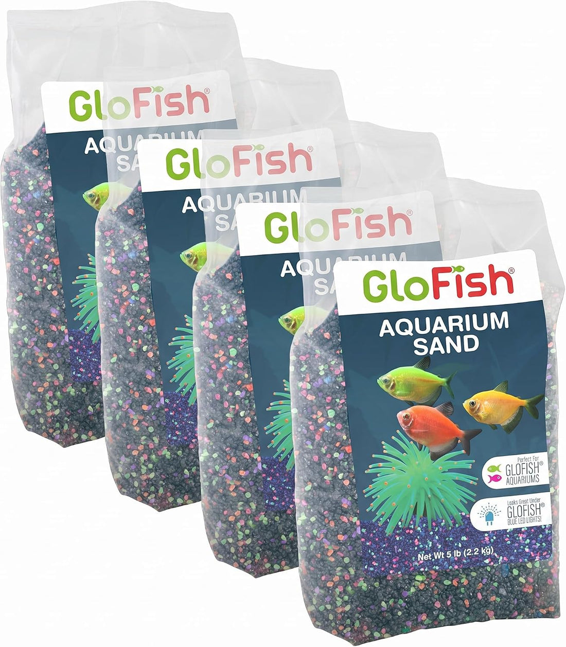GloFish Aquarium Sand, Black with Fluorescent Accents, 5 lbs
