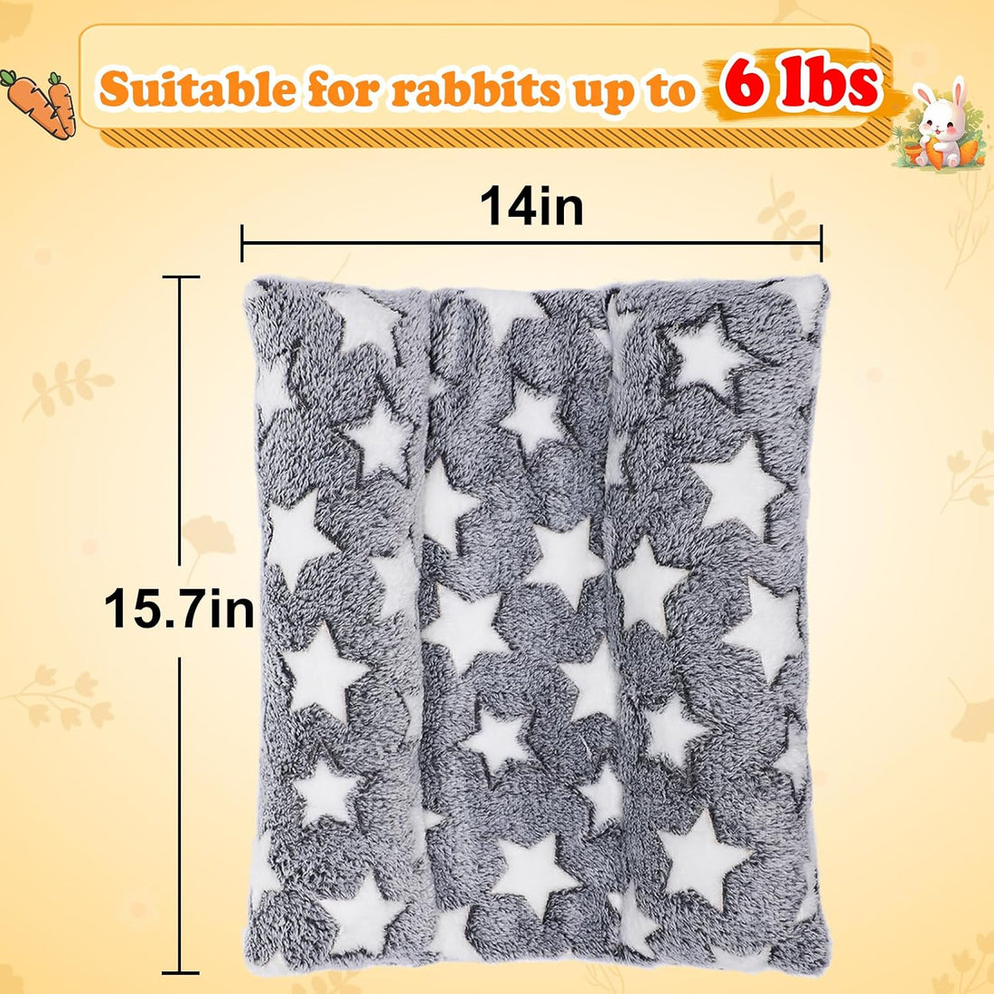 MEWTOGO 15.7" x 14" Bunny Bed for Rabbit Cage, Thickened & Soft