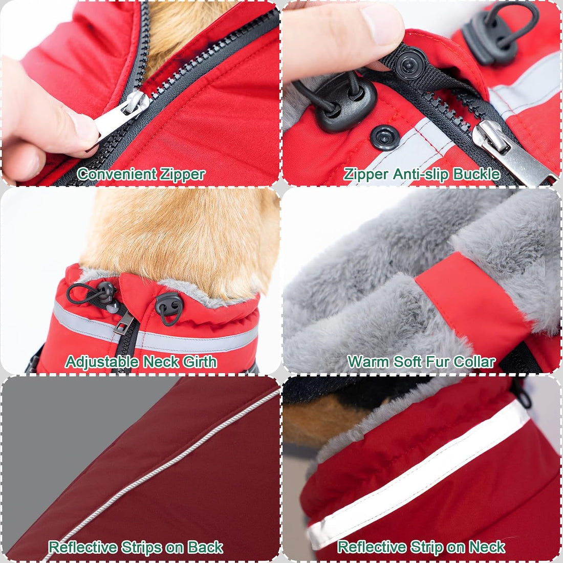 Fragralley Dog Coat with Harness Built in, Waterproof Warm Jacket Vest
