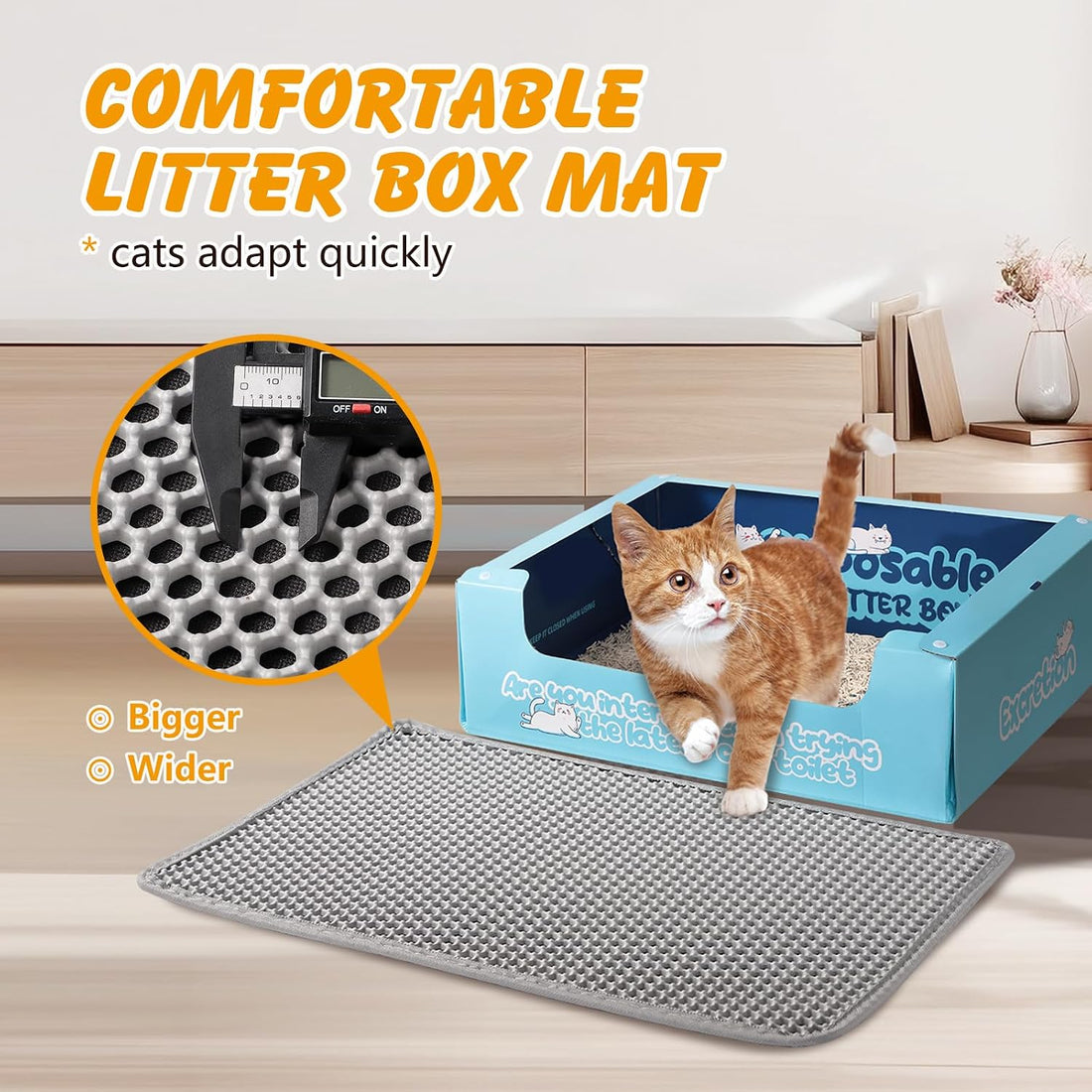 ondware Cat Litter Mat, 30x24 Inch Double Layer Litters Box Mat