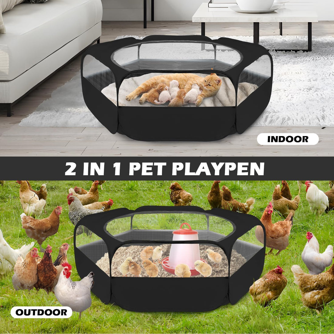UWE Small Animal Playpen, Waterproof Foldable Pet Playpen