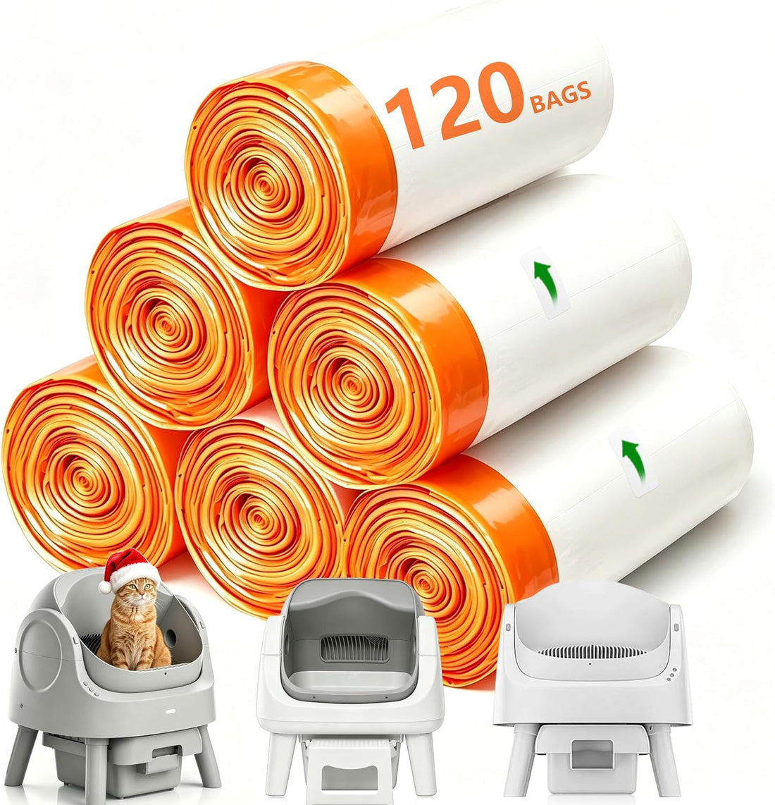 Cat Litter Liners 120 Count for Petpivo 11/12 Litter Box