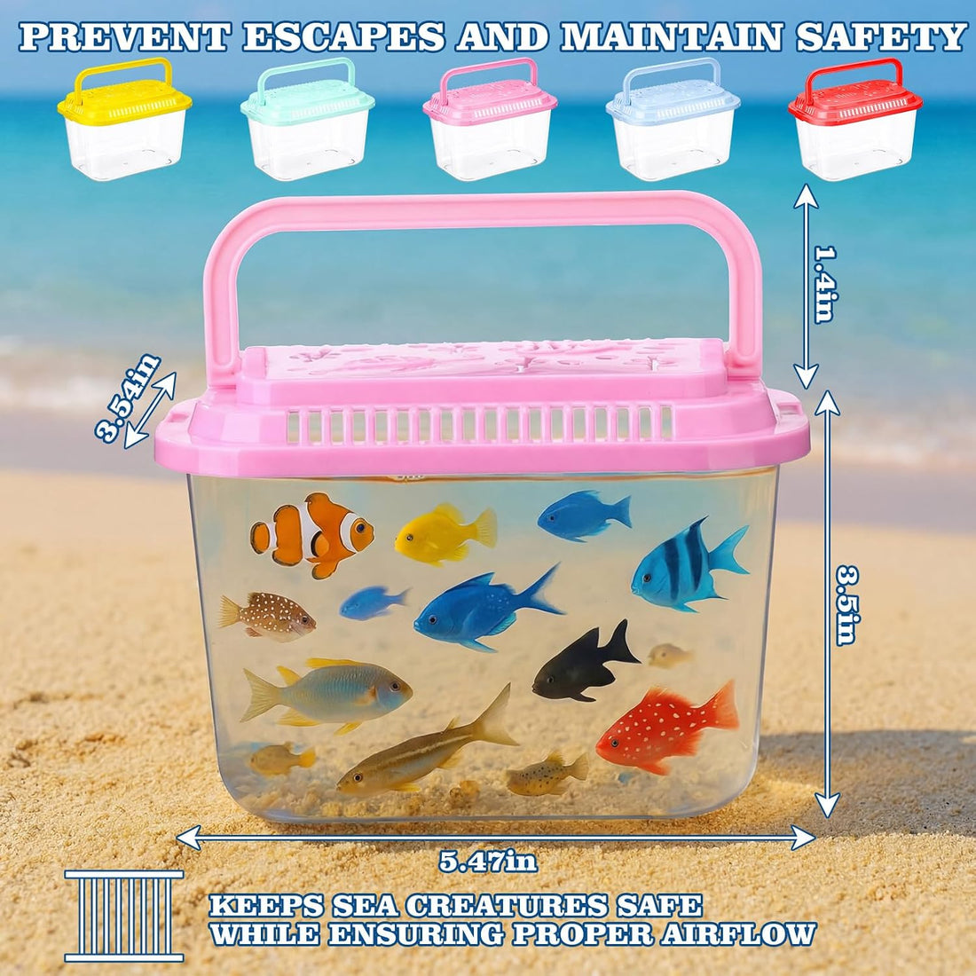 Leinuosen 12 Pcs Small Fish Tank Bulk Plastic Reptile Terrariums