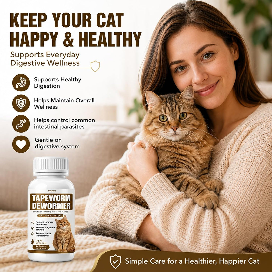 Dewormer for Cats Broad Spectrum Cats Tapeworm Dewormer for Tapeworm