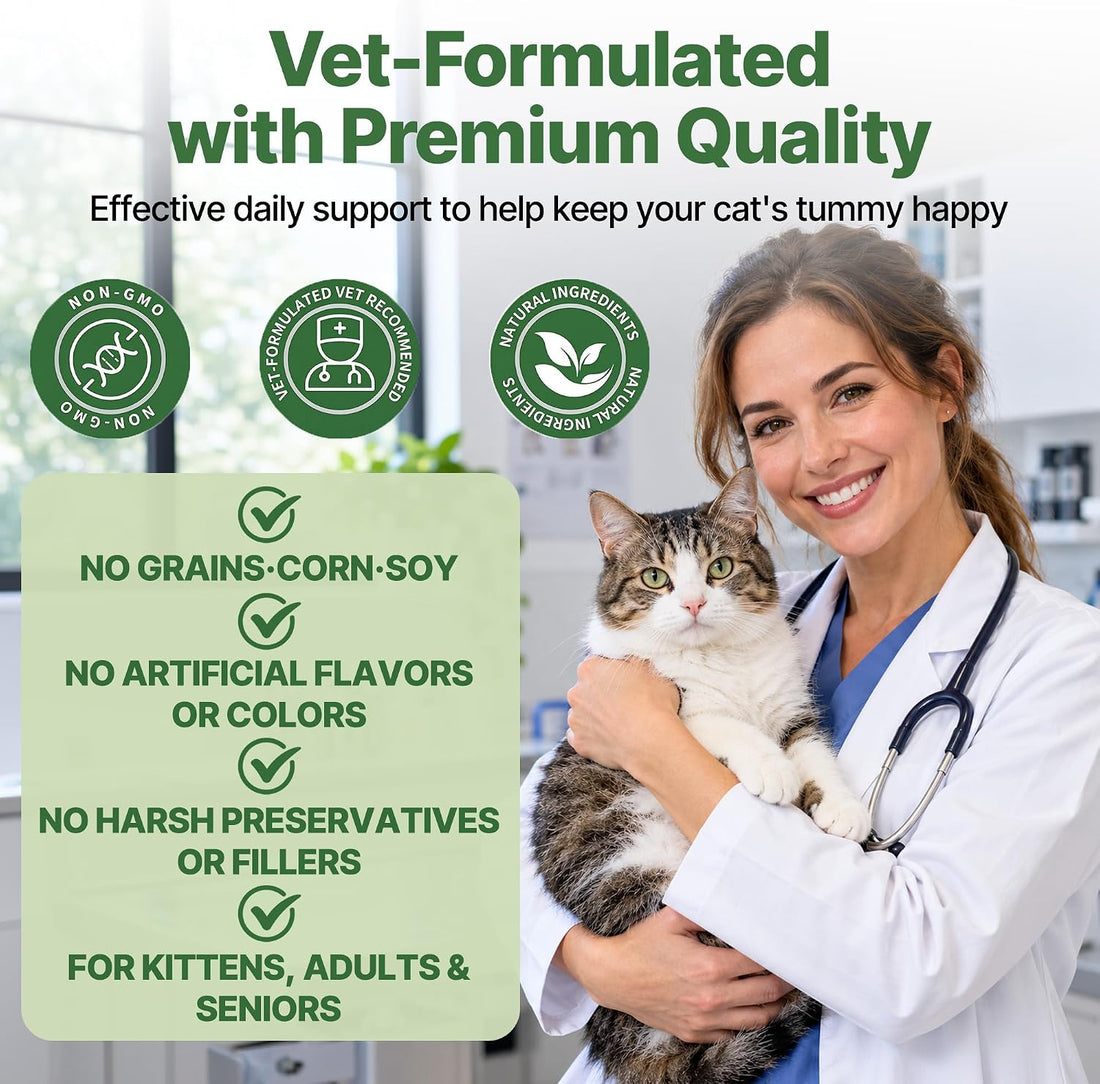 Vomit Remedy & Anti Nausea for Cats,with Probiotics&Herbs for Upset