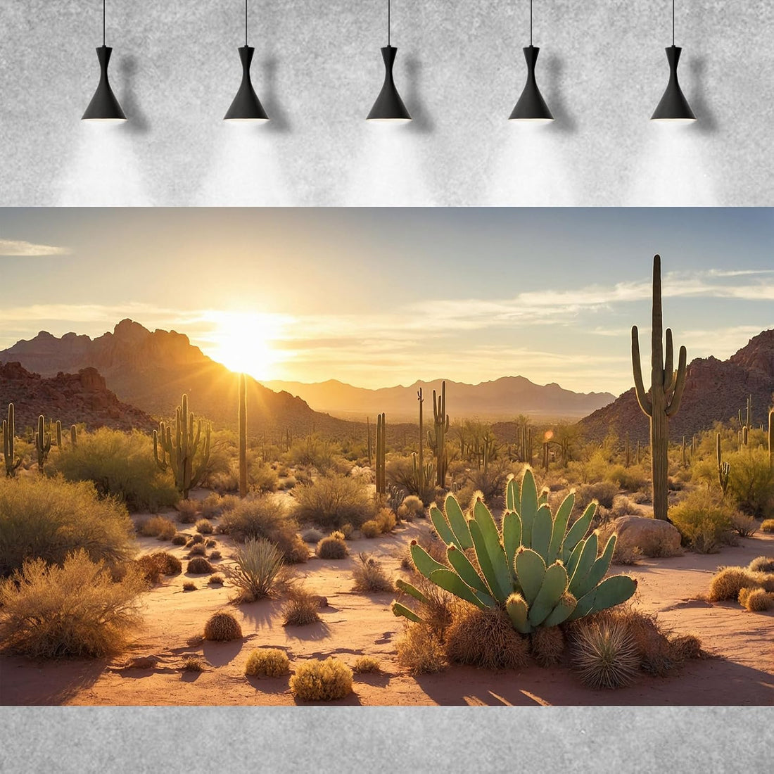 Desert Mountain Reptile Tank Background Sunset Rock Mountain Gobi