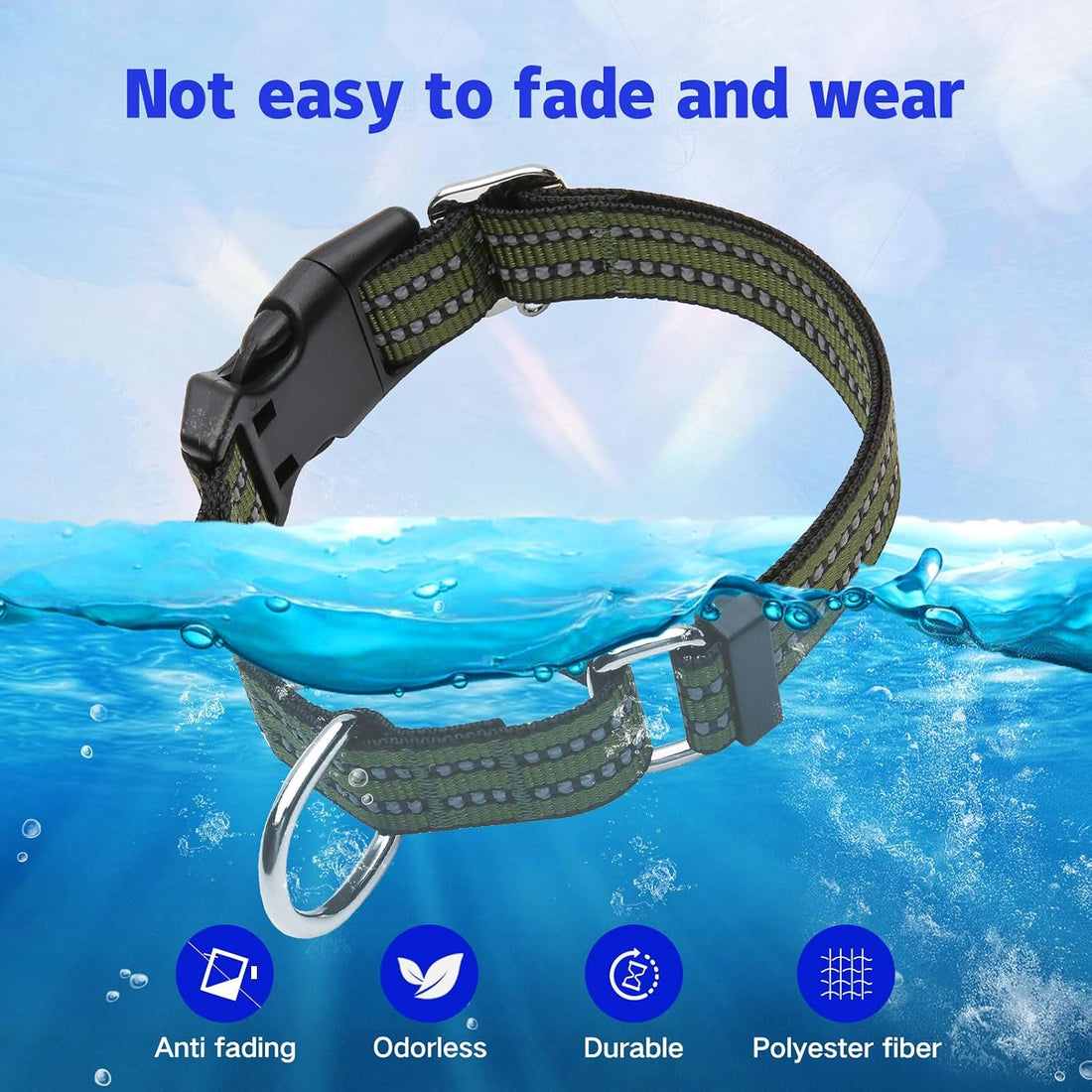 Martingale Collar for Dogs, No Pull No Choking(Forest Green,L)
