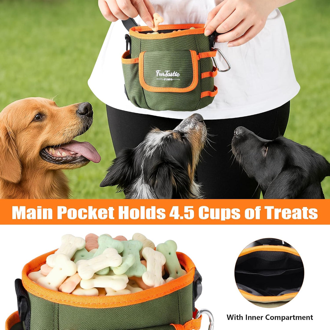 FurtasticFinds Dog Treat Pouch with Quick-Release Magnetic Closure