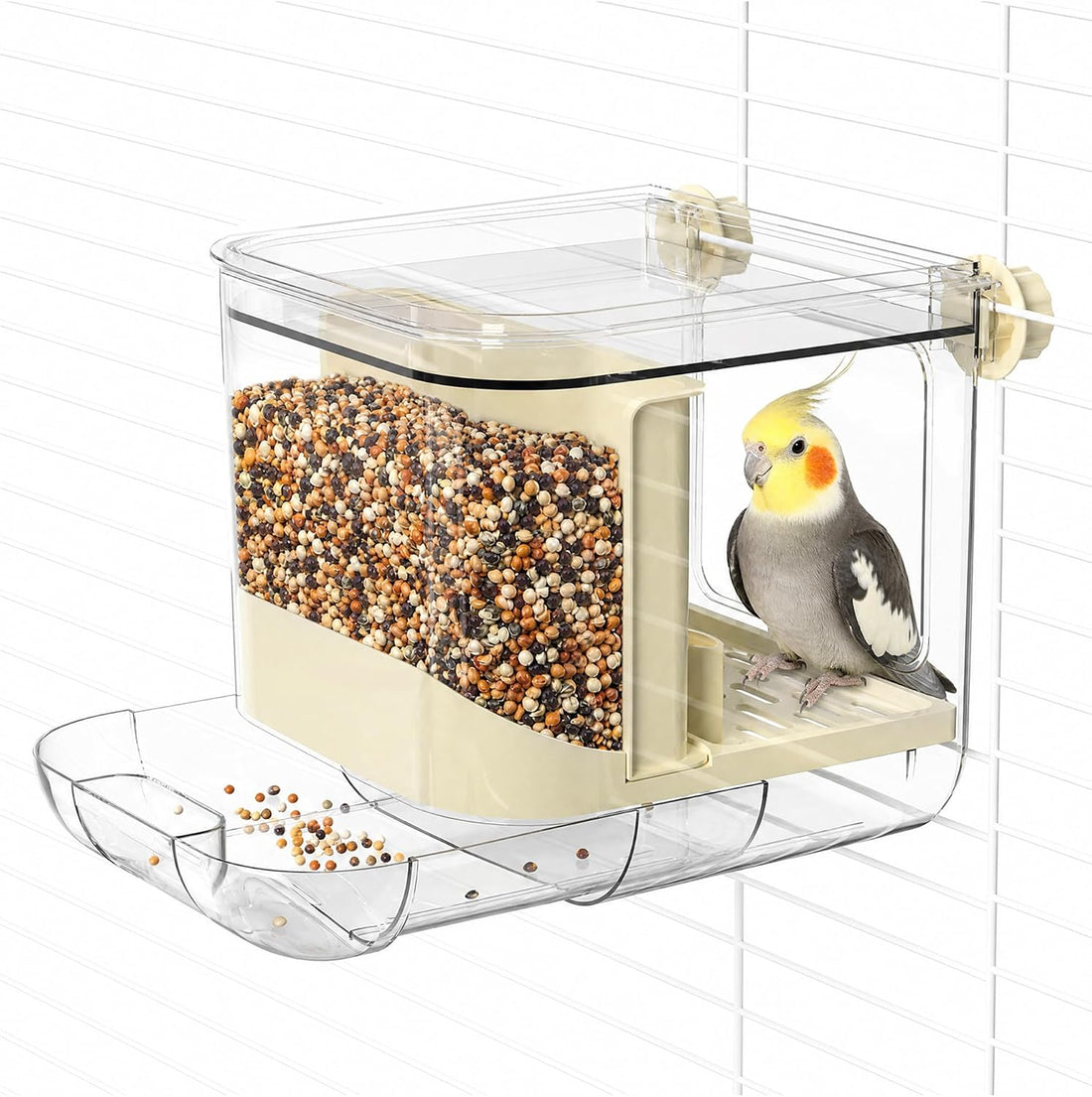 Automatic Bird Feeder for Cage,No Mess Bird Seed Food