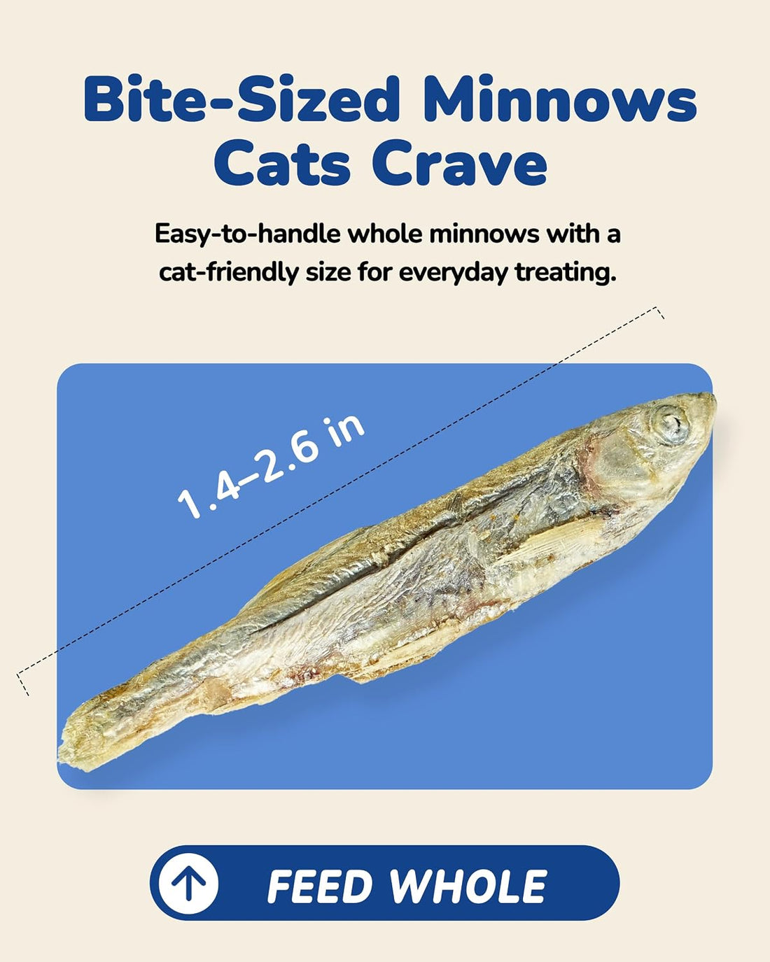 PAWUP Cats Treats Freeze Dried Minnows, Bite-Sized Minnows Snacks