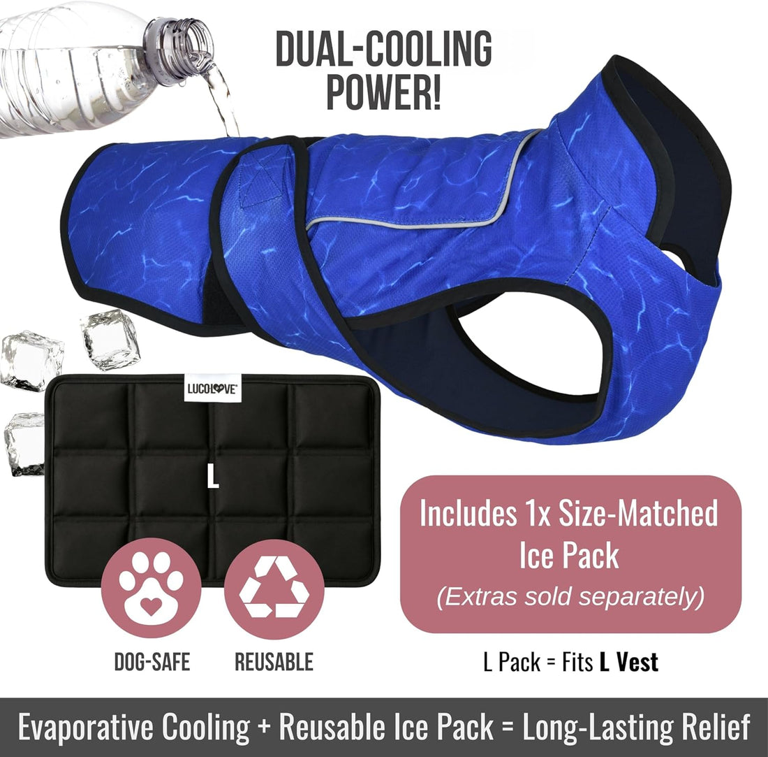 LUCOLOVE Dog Cooling Vest with Ice Pack