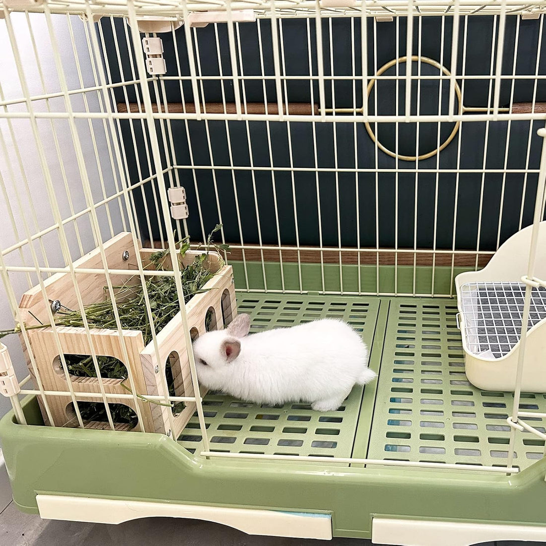 Rabbit Hay Feeder Wooden Hay Rack Guinea Pig Hay Holder Less Wasted
