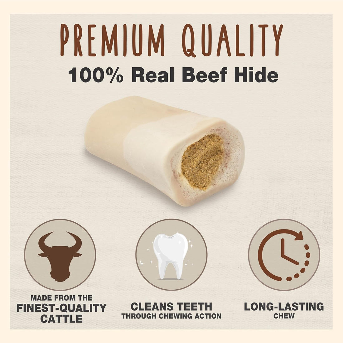 Cadet Stuffed Shin Bones for Dogs, Peanut Butter Flavor, Small