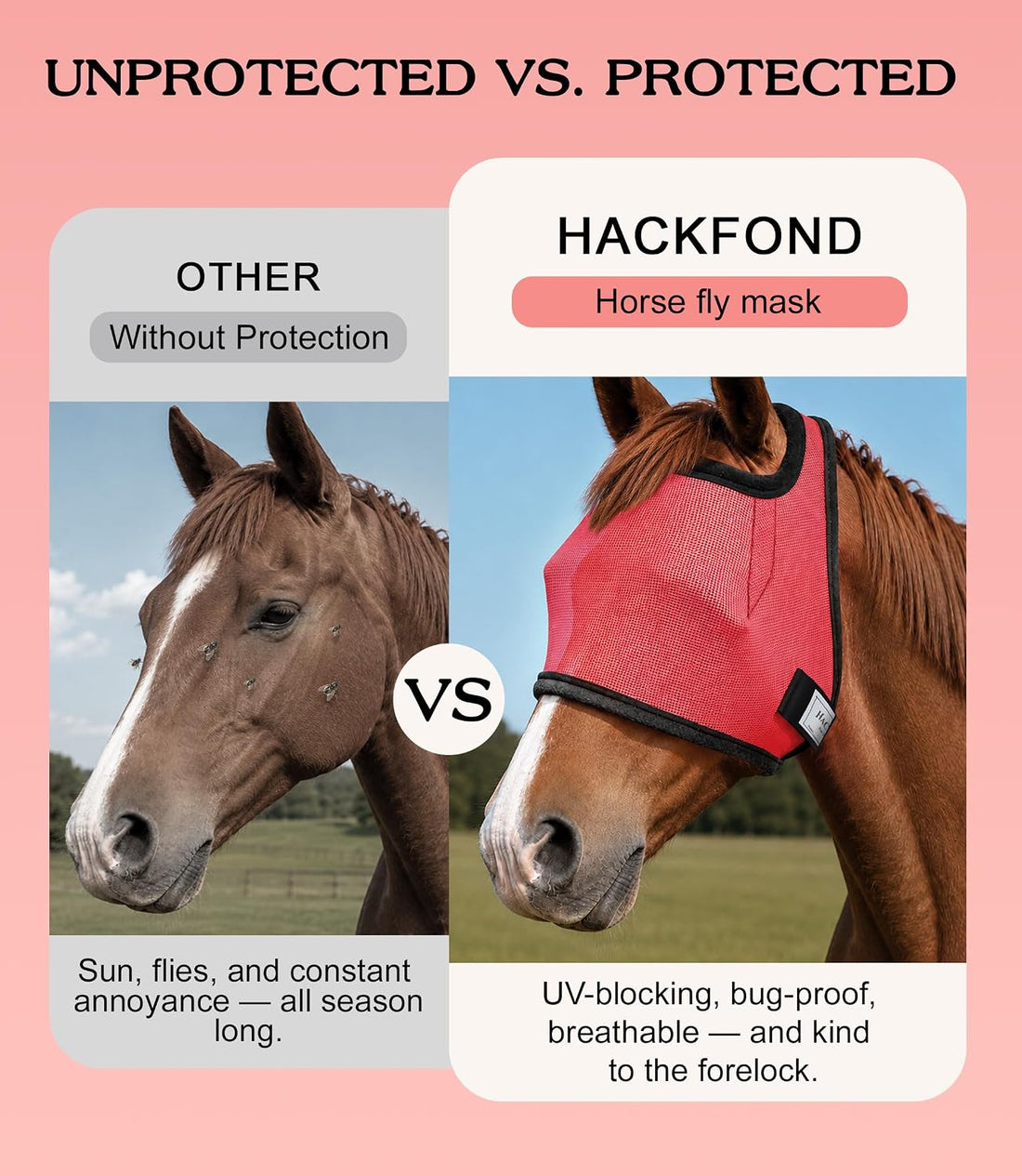 Fly Masks for Horses Without Ears, Horse Fly Mask