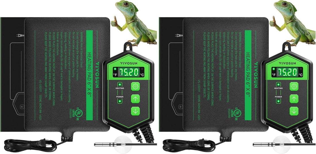 VIVOSUN Reptile Heating Pad 6x8 Inch with Thermostat Combo