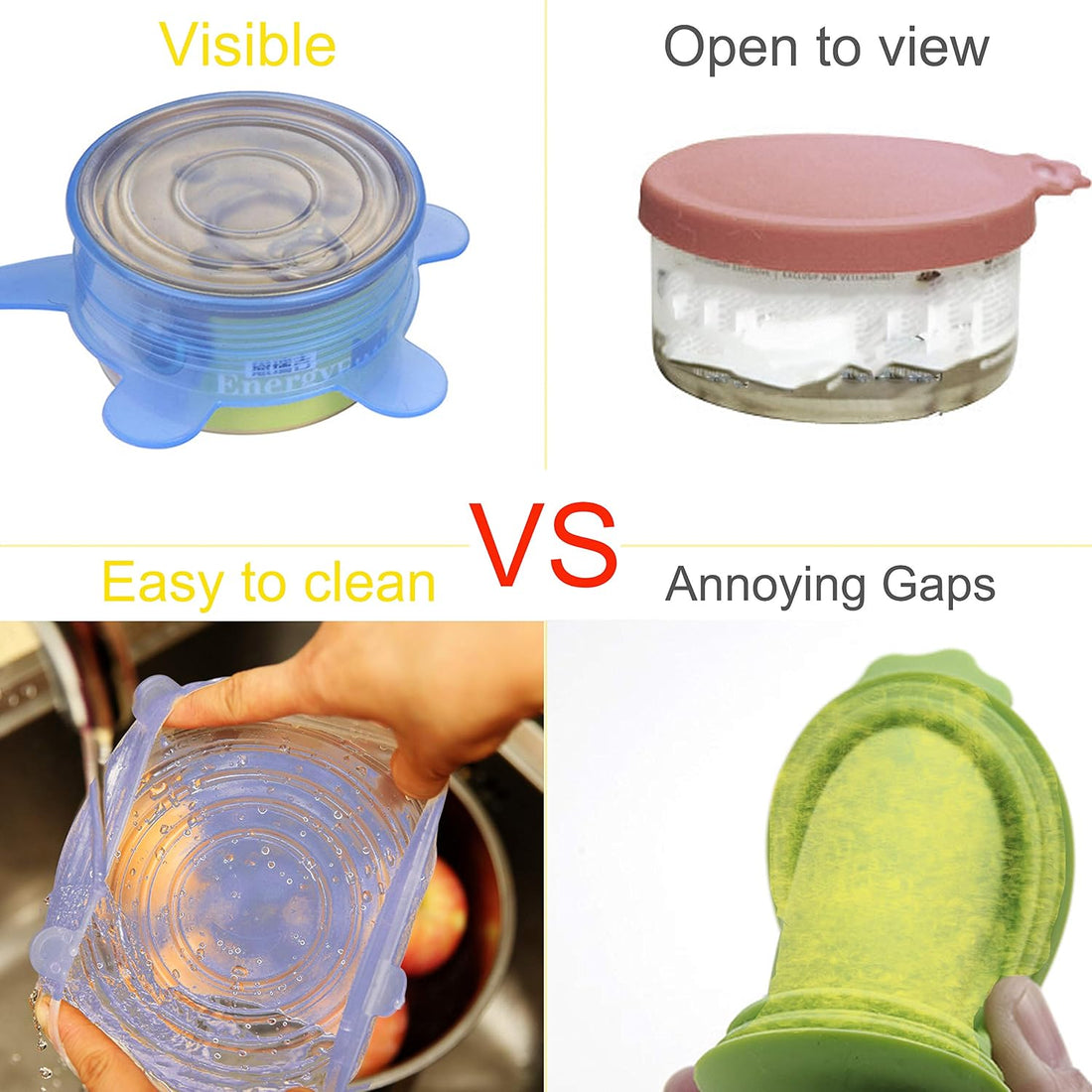 SLSON 6 Pack Pet Food Can Cover Stretchable 1 Fit 3 Universal Size