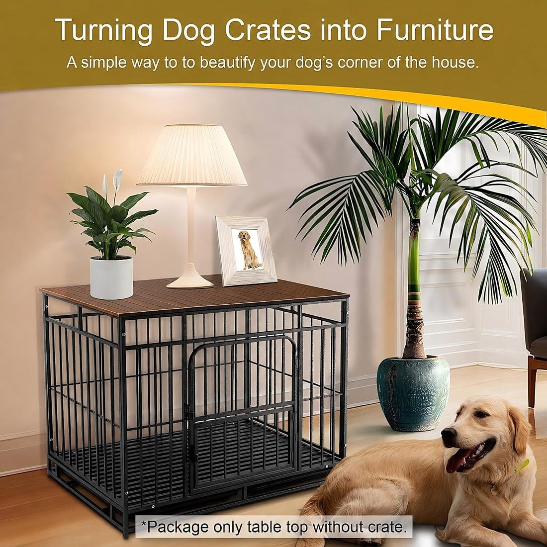 Petmystify Dog Crate Topper Metal with Magnets for 42 Inch Crate