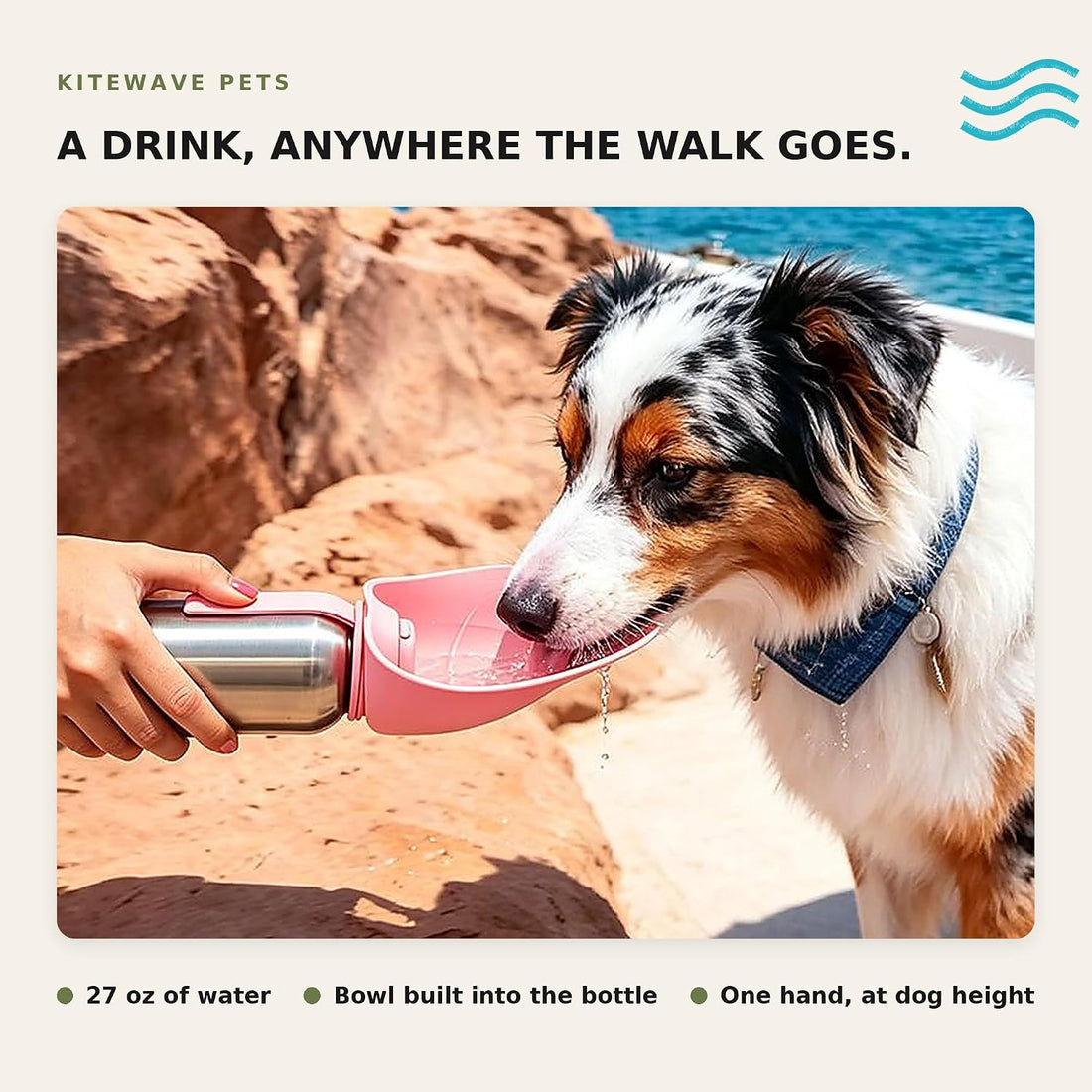 Kitewave Portable Dog Water Bottle