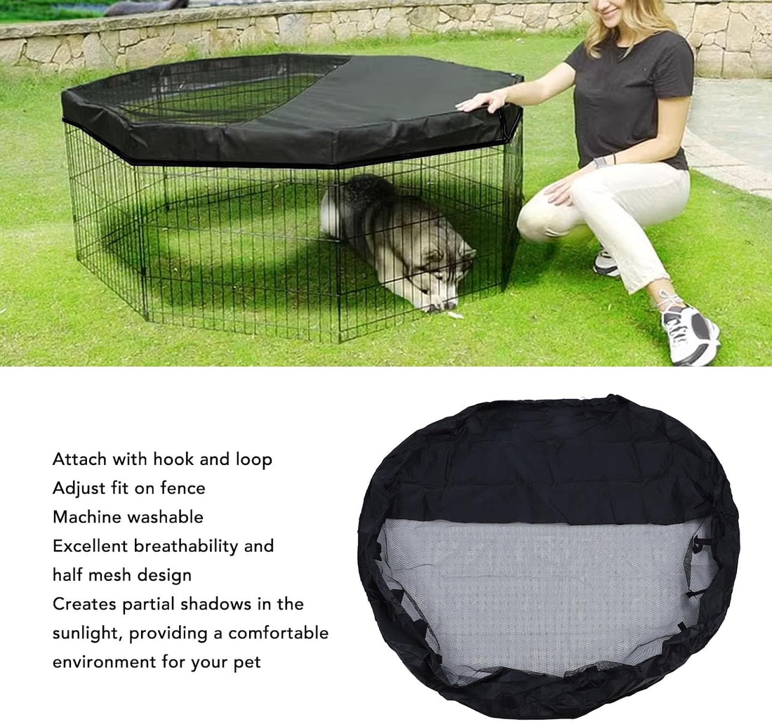 Tyenaza Dog Pen Cover, 210D Silver Coated Oxford Cloth Proof Half