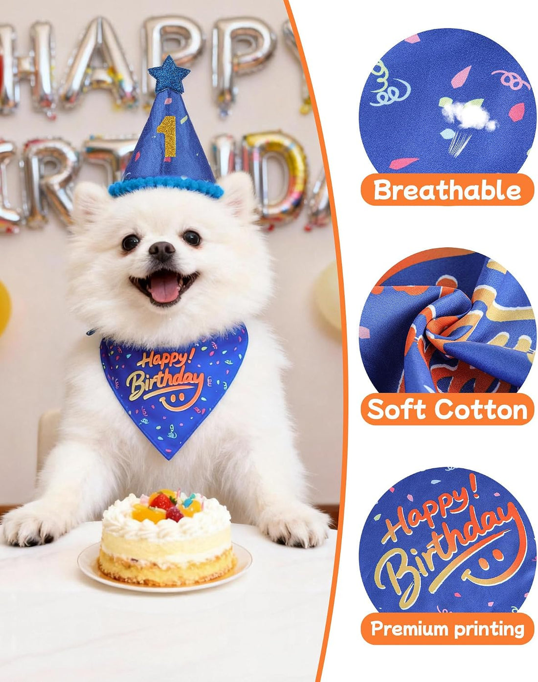 JZXOIVA Dog Birthday Party Supplies with Paw Print Kits