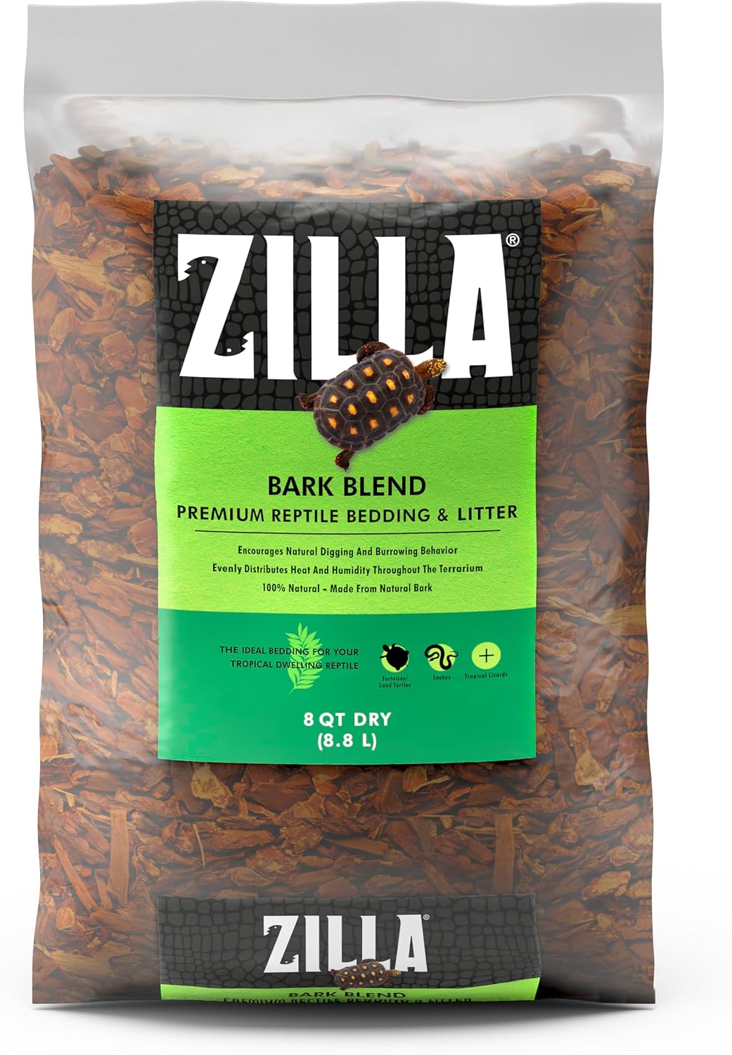 Zilla Reptile Terrarium Bedding, Reptile Substrate, Bark Blend