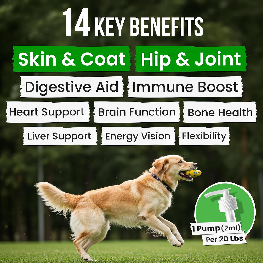 Omega 3 Fish Oil for Dogs - Made with Wild Alaskan Salmon Oil