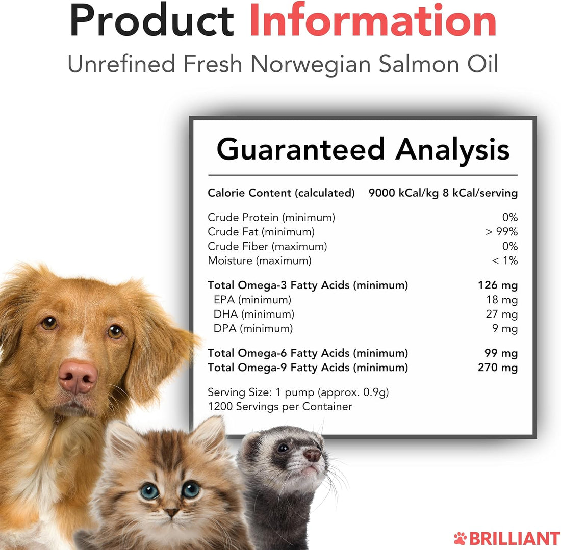 Brilliant Norwegian Salmon Oil for Dogs, Cats, Horse, Ferret