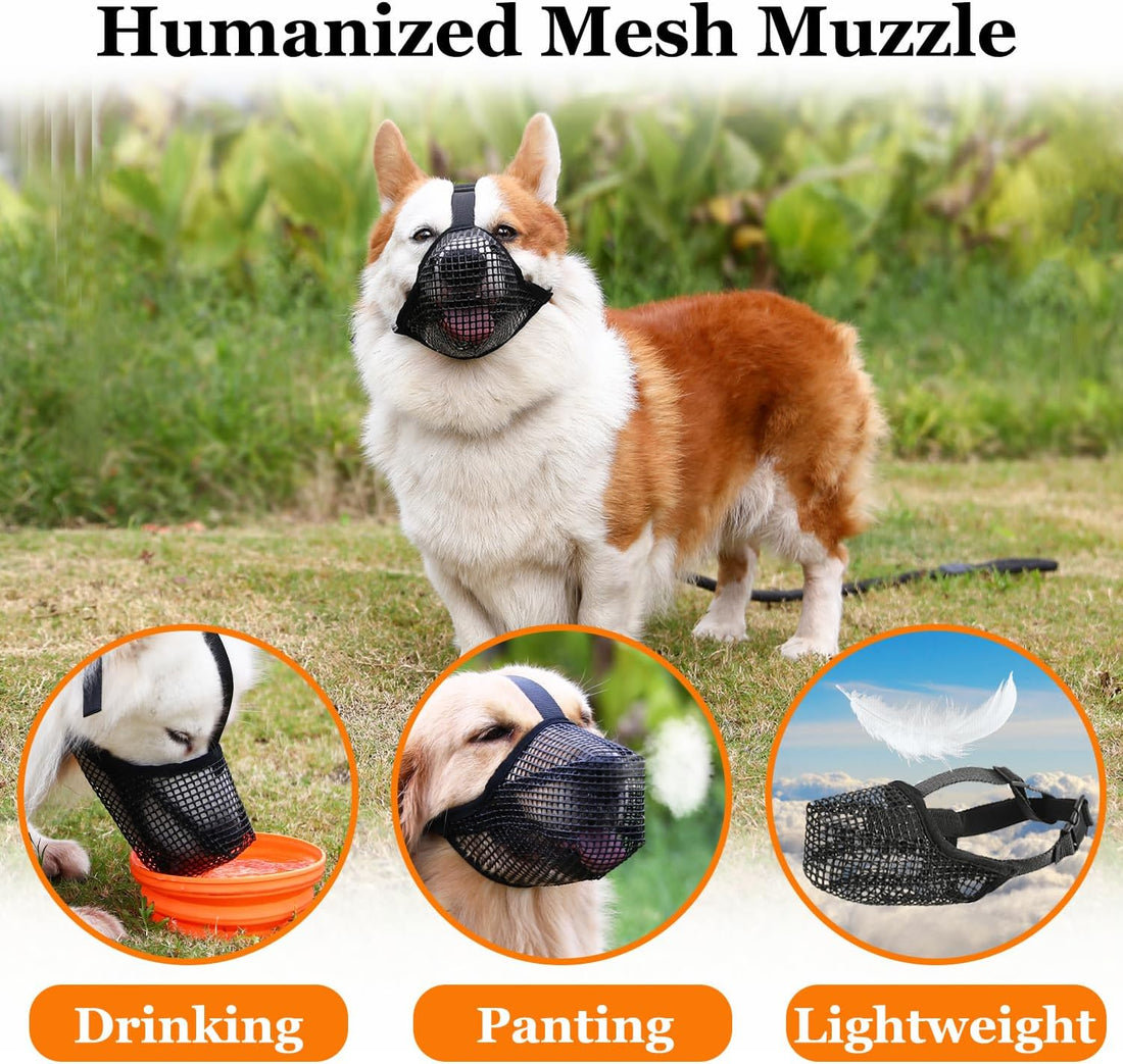 Crazy Felix Mesh Covered Dog Muzzle for Small Medium Large Dog Anti