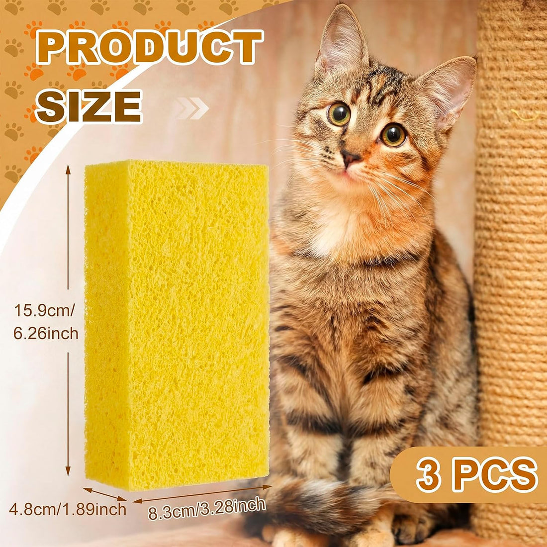 3 Pack Pet Hair Remover Sponge Cat and Dog Hair Sponge