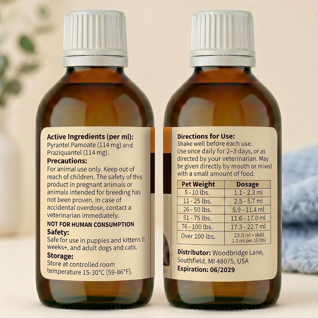 7-Way Dewormer Liquid for Dogs & Cats