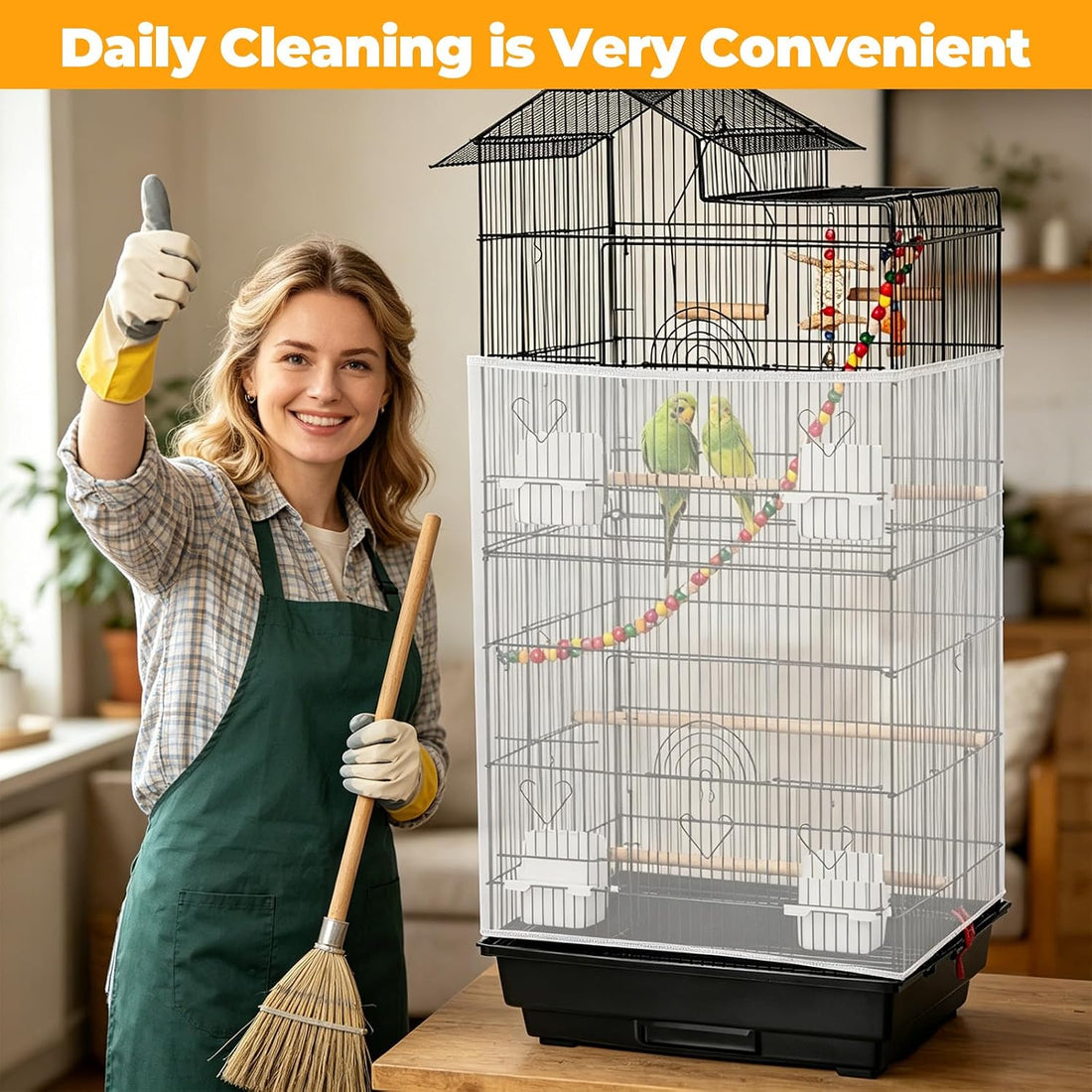 Large Bird Cage Seed Catcher Universal Bird Cages Net Cover