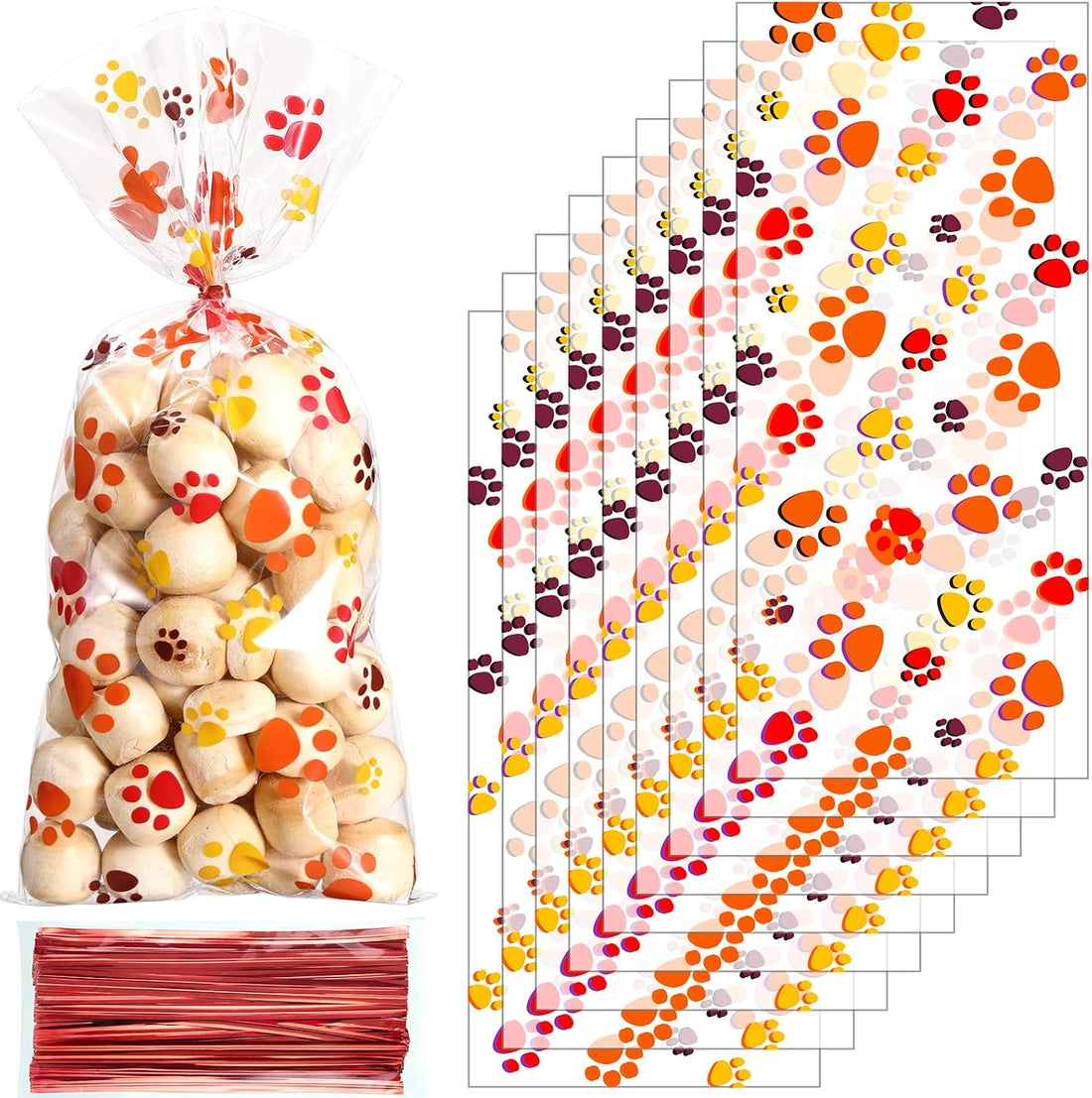 Blulu 100 Pcs Dog Treat Bags Puppy Party Favor