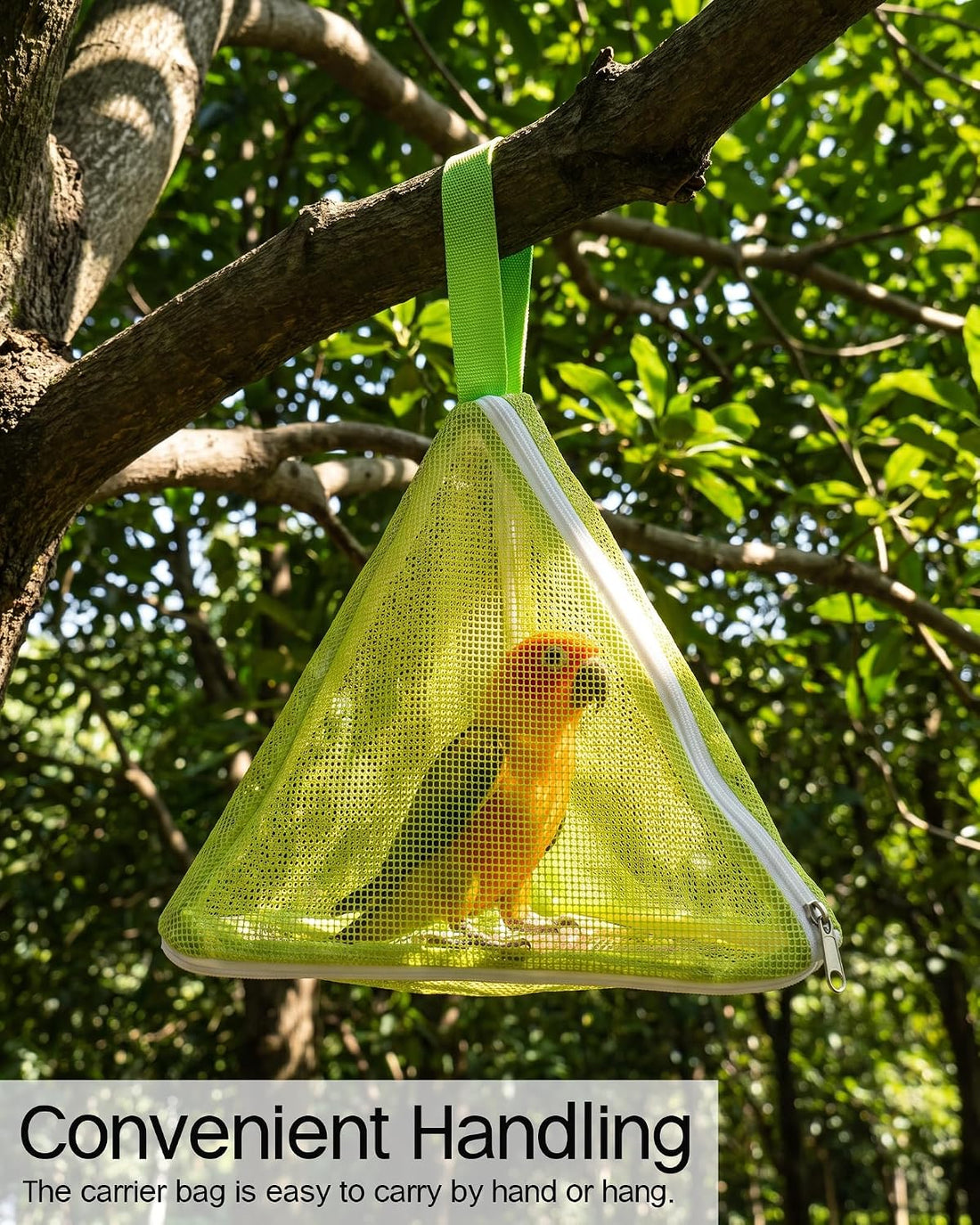 Parrot Triangle Mesh Bag Bird Walking Carrier with Hanging Loop