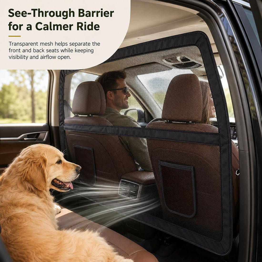 Dog Car Divider for Back Seat & Cargo Area