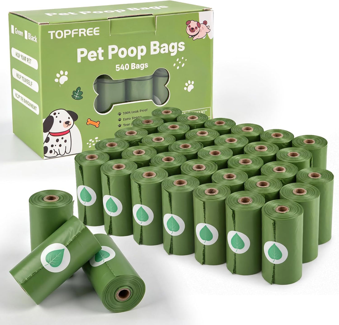 Topfree 24 Rolls 360 Dog Poop Bags,Leak-Proof Thick Dog Poo Bags