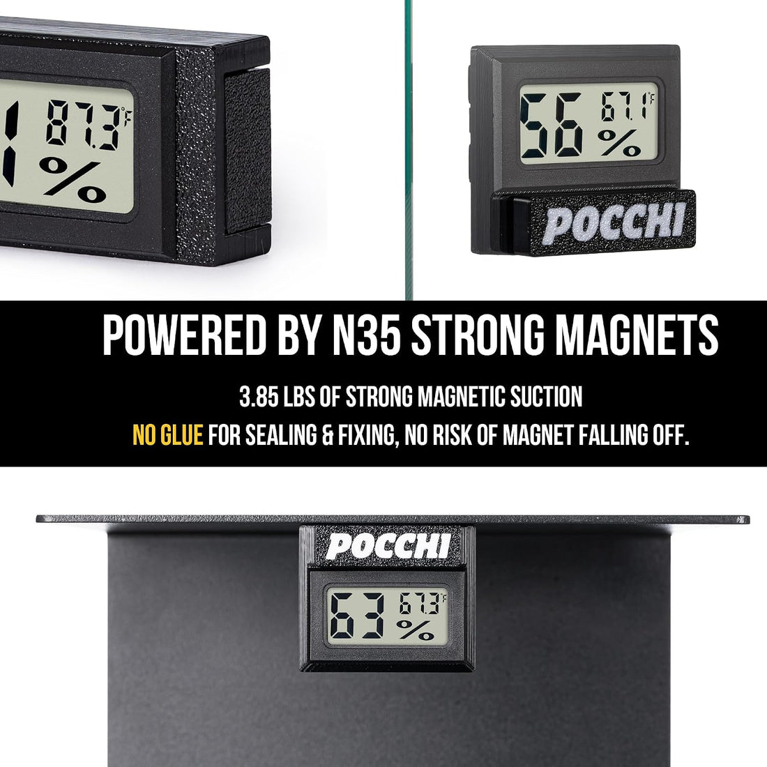 Magnetic High‑Precision Reptile Thermometer and Humidity Gauge