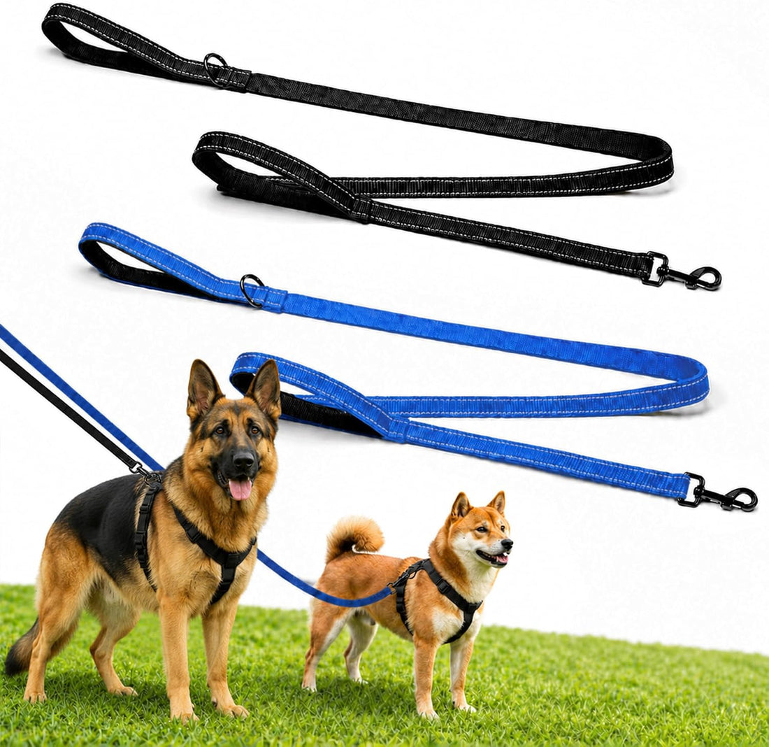 2 Pack Dog Leash, 6 FT Heavy Duty Dual Handle Reflective Leash