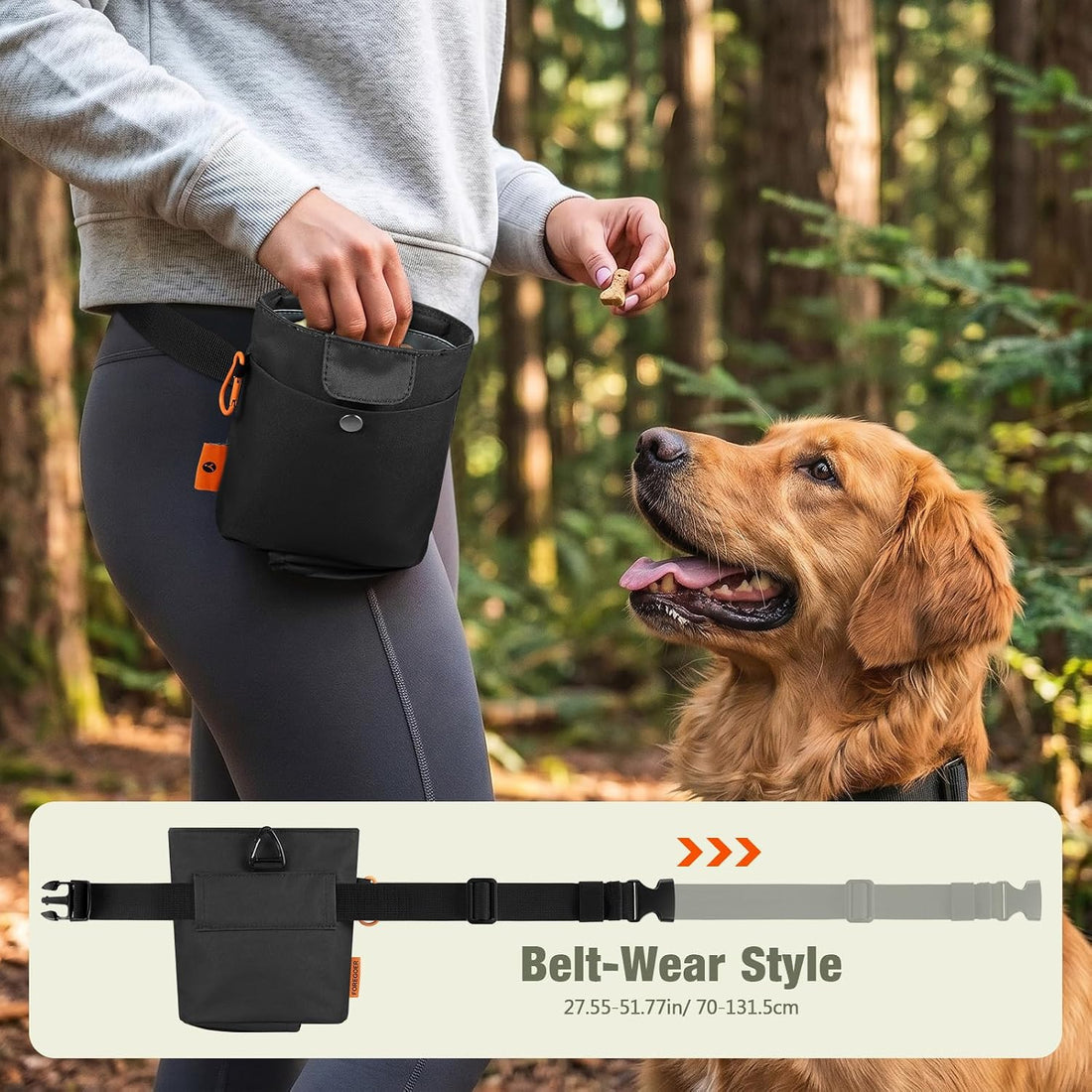 FOREGOER Dog Treat Pouch with Washable Lining