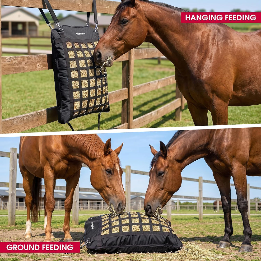 Large Hay Bags for Horses, Horse Slow Feeder, Hay Bags for Goats