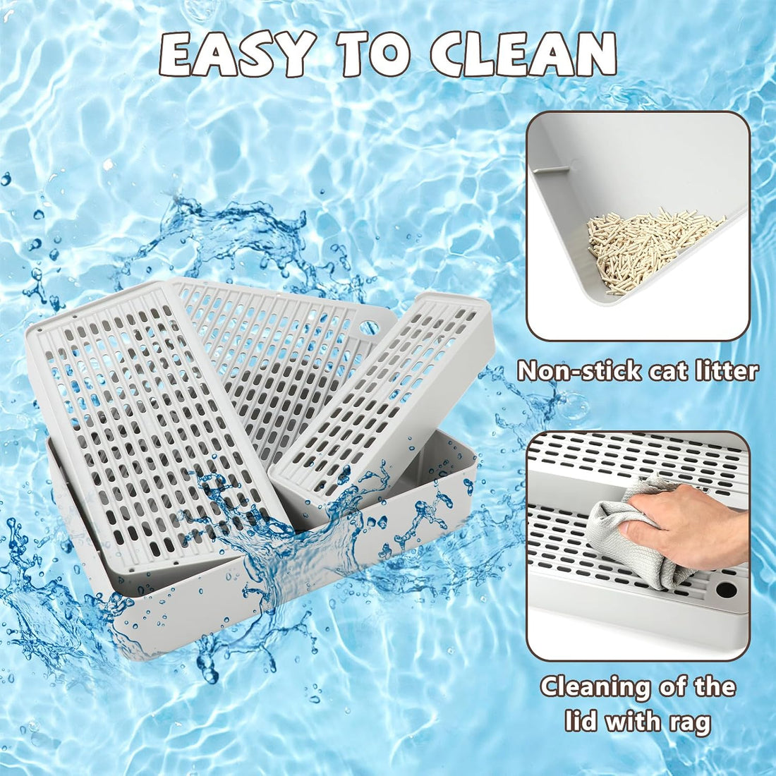 Adjustable 3-Step Cat Ramp for Litter Box, Litter Trapper