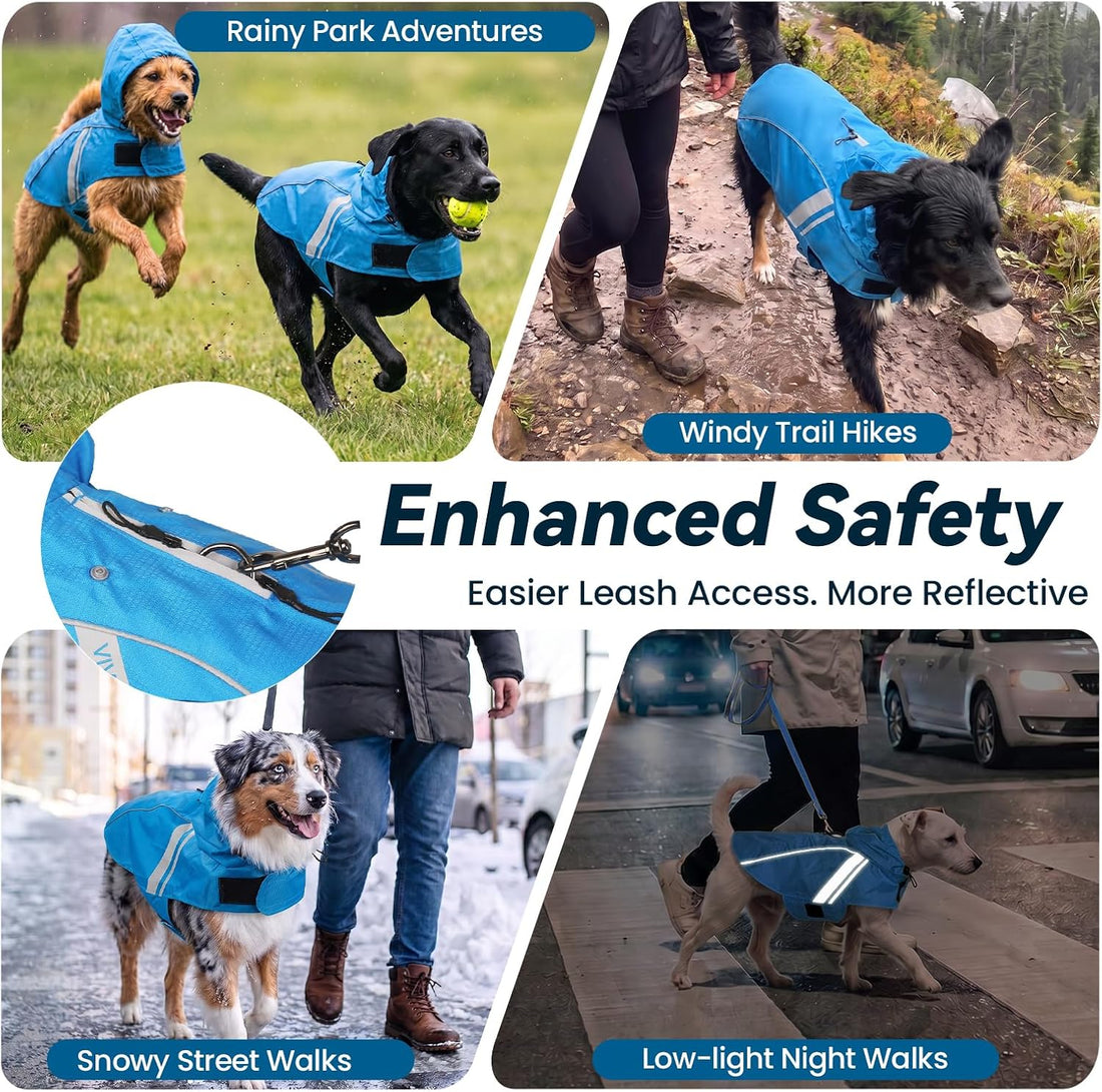 VIVAGLORY Dog Raincoat Wetoff Dog Rain Coat, S, Blue